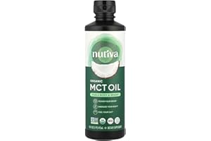 Nutiva Organic MCT Oil, Kosher, Keto Friendly, USDA Certified Organic, Non-GMO, 16 Fluid Ounce (Pack of 1)