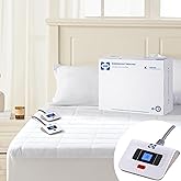Sealy Electric Mattress Pad King Size, 10 Heating Settings Heated Mattress Pad, Bed Warmer with Dual Controller & Auto Off 1-