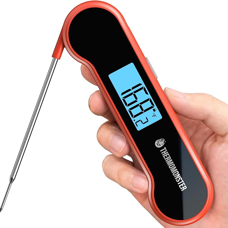 0.5 Sec Instant Read Meat Thermometer Digital with ±0.5? Precision, Food Thermometer for Cooking Kitchen Gadgets, Oven Grill Candy BBQ Essentials Accessories, Gifts for Him Dad Men Birthday, Red