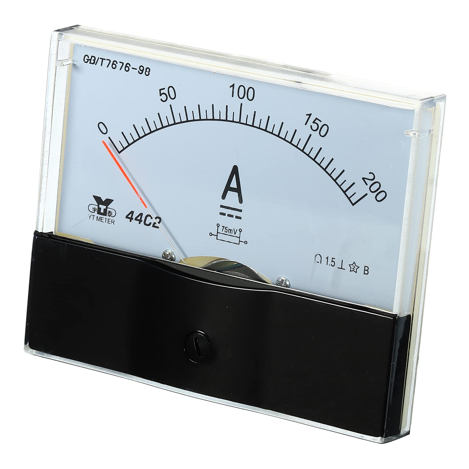 YOKIVE Analog Panel Ammeter, 44C2/200A Ampere Meter Current Tester, Great for Office, Art, Home, Daily Use (DC 0-200A)