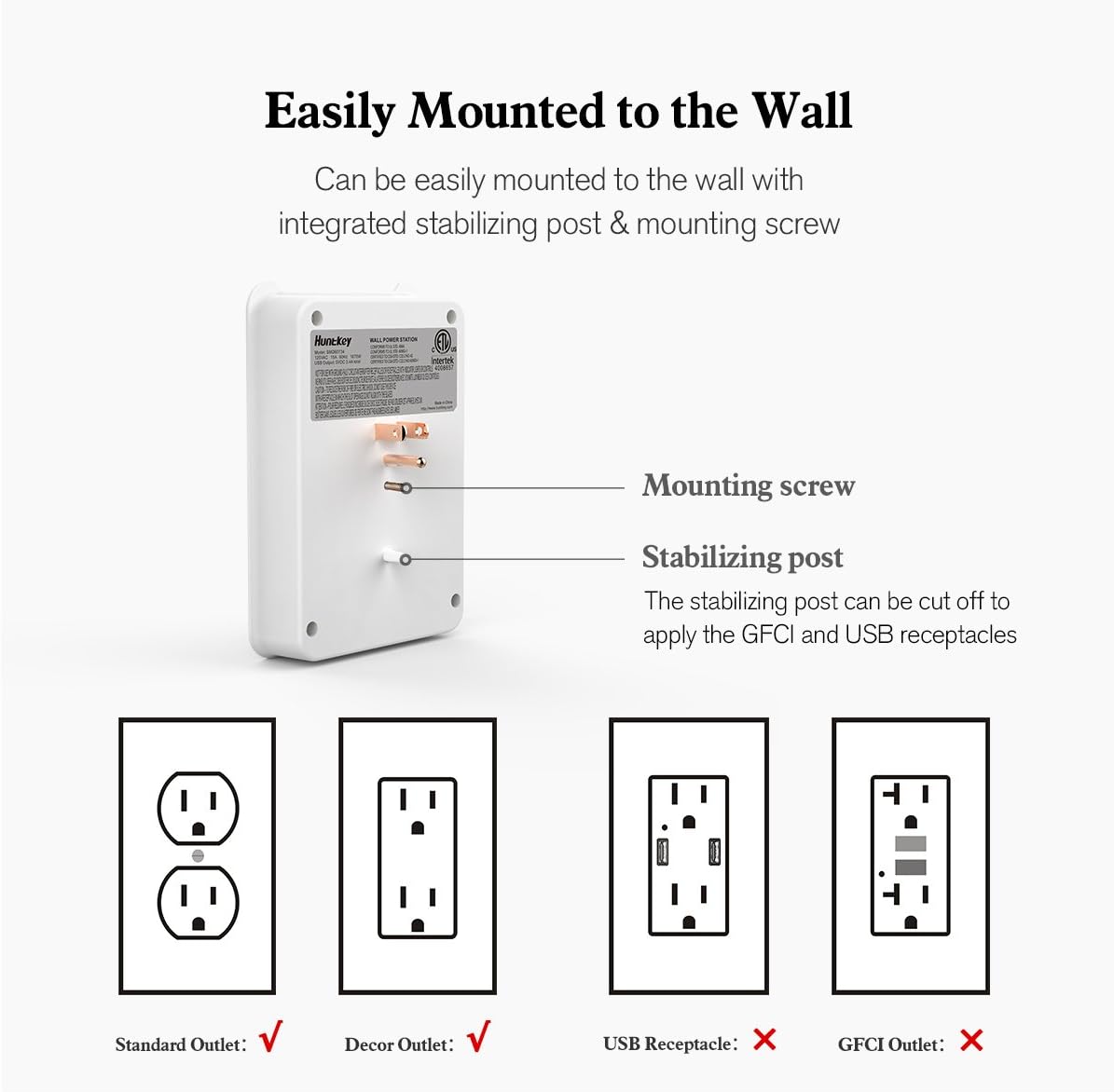 Huntkey 6 AC Outlets Surge Protector with 3 USB Charging Ports 3.4 Amp, SMD607: Home Improvement