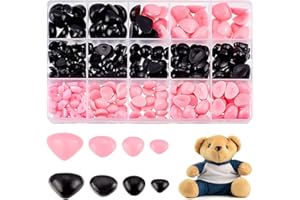 CHGCRAFT 290Pcs 8 Sizes Plastic Nose Craft Triangle Nose with Half Drill Hole Safety Noses for Stuffed Animals Amigurumi Pupp