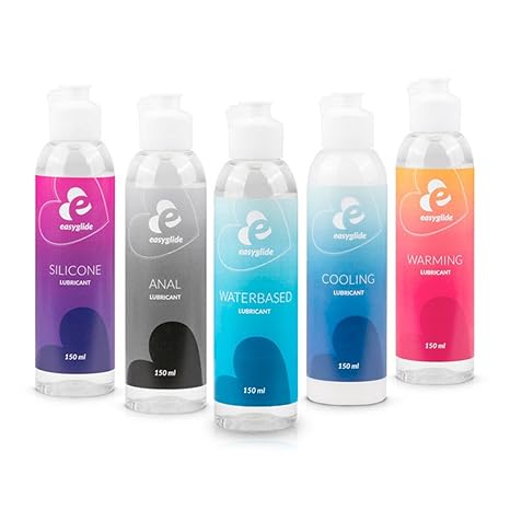 EasyGlide Deluxe Gleitgel Vorteilsset ( 5 x 150ml), Gleitmittel Set mit Gleitgel Wasserbasiert, Gleitgel Analverkehr, Gleitgel Silikonbasis, Gleitgel Wärmend und Kühlendes Gleitgel