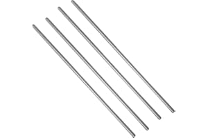 Qlvily 4 Packs 304 Stainless Steel 3/8"-16 Thread Fully Threaded Rods, 12" Length, Right Hand Threads