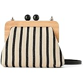 Yohora Women’s Crossbody Bag Kiss Lock Shoulder Purse Canvas Lightweight Retro Wallet