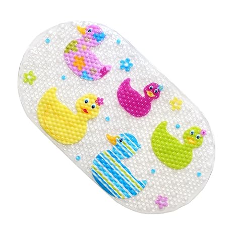 GWELL PVC Cartoon Badewannenmatte Anti-Rutsch mit Saugnäpfen Badematte Wanneneinlage Badteppich Duschmatte Sicherheits für Ba
