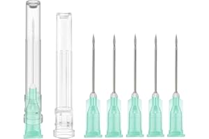 100 Pack - 21Gauge 1 Inch Sterile Disposable Dispensing Needle with Cap for Scientific Labs and Industrial