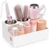 GFWARE Hair Tool Organizer with 3 Stainless Steel Cups, Cooling Hot Tools | Bathroom Vanity Storage, Hair Styling Accessorier Hair Dryer, Blow Dryer, Curling Iron, Flat Iron, Hair Straightener