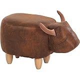 OLizee Decorative Buffalo Ottoman Footstool Cute