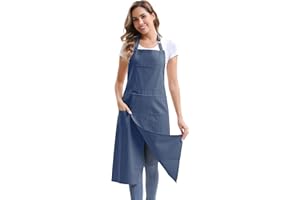 Nanxson Pottery Apron Split Leg Long Artist Painting Apron with 3 Pockets & Adjustable Buckle for Ceramic Wheel DIY Art