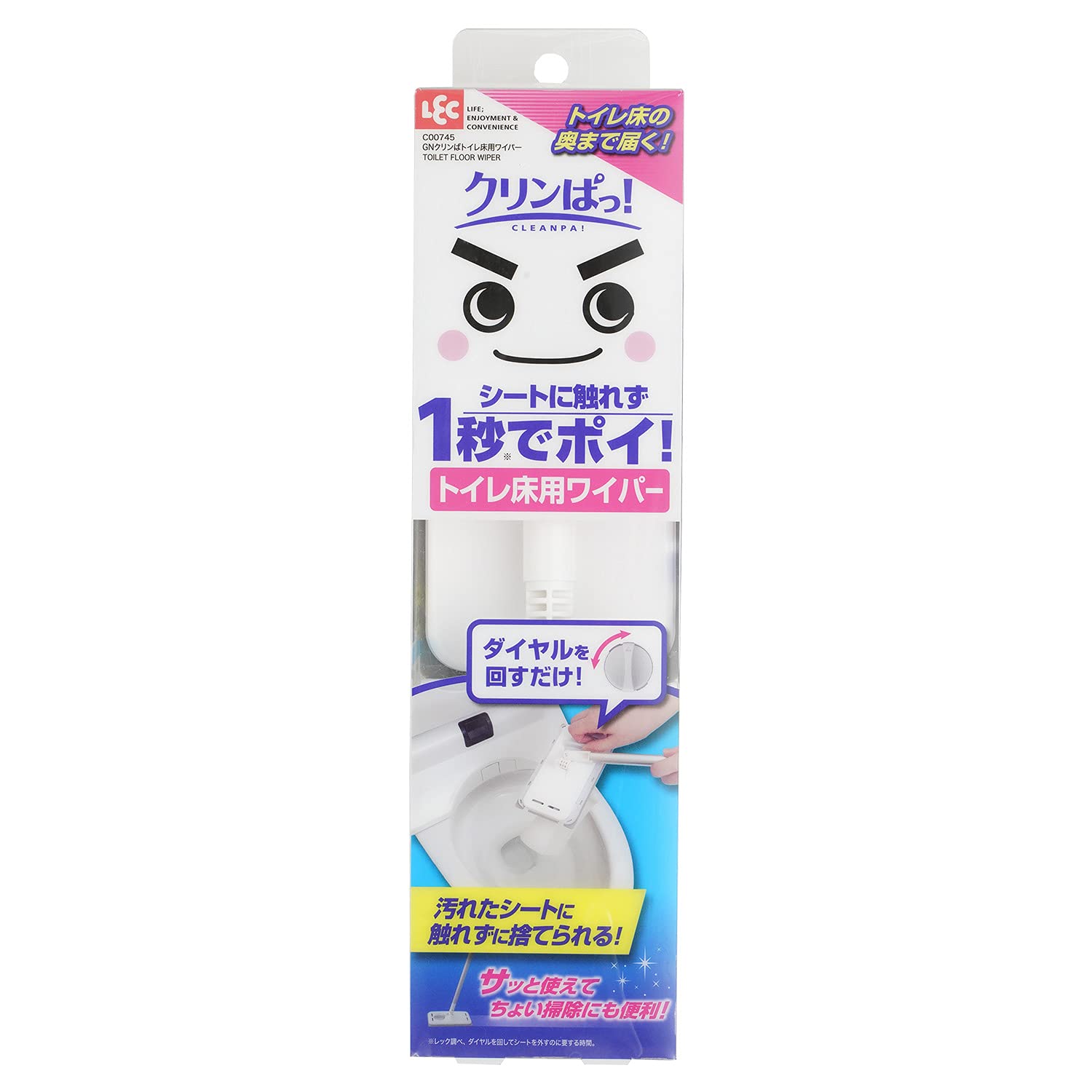 レック 激落ちくん クリンぱ! トイレ床用 ワイパー (全長約60cm) シートに触れず付け外し商品画像