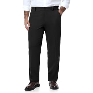 Tapata Big and Tall Mens Casual Pant 28/30/32 Elastic Waist Dress Slacks Classic Work to Weekend Zipper Fly and Pockets
