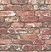 Brewster Wallcovering Co FD23287 Loft Brick Wallpaper, Red