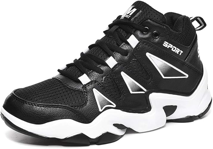 Amazon W Q バスケットシューズ ユニセックスハイカットバッシュクッション性ランニングスニーカー防滑ウォーキングシューズ通気 バスケットボールシューズアウトドア快適なスポーツシューズ W Q バスケットボール