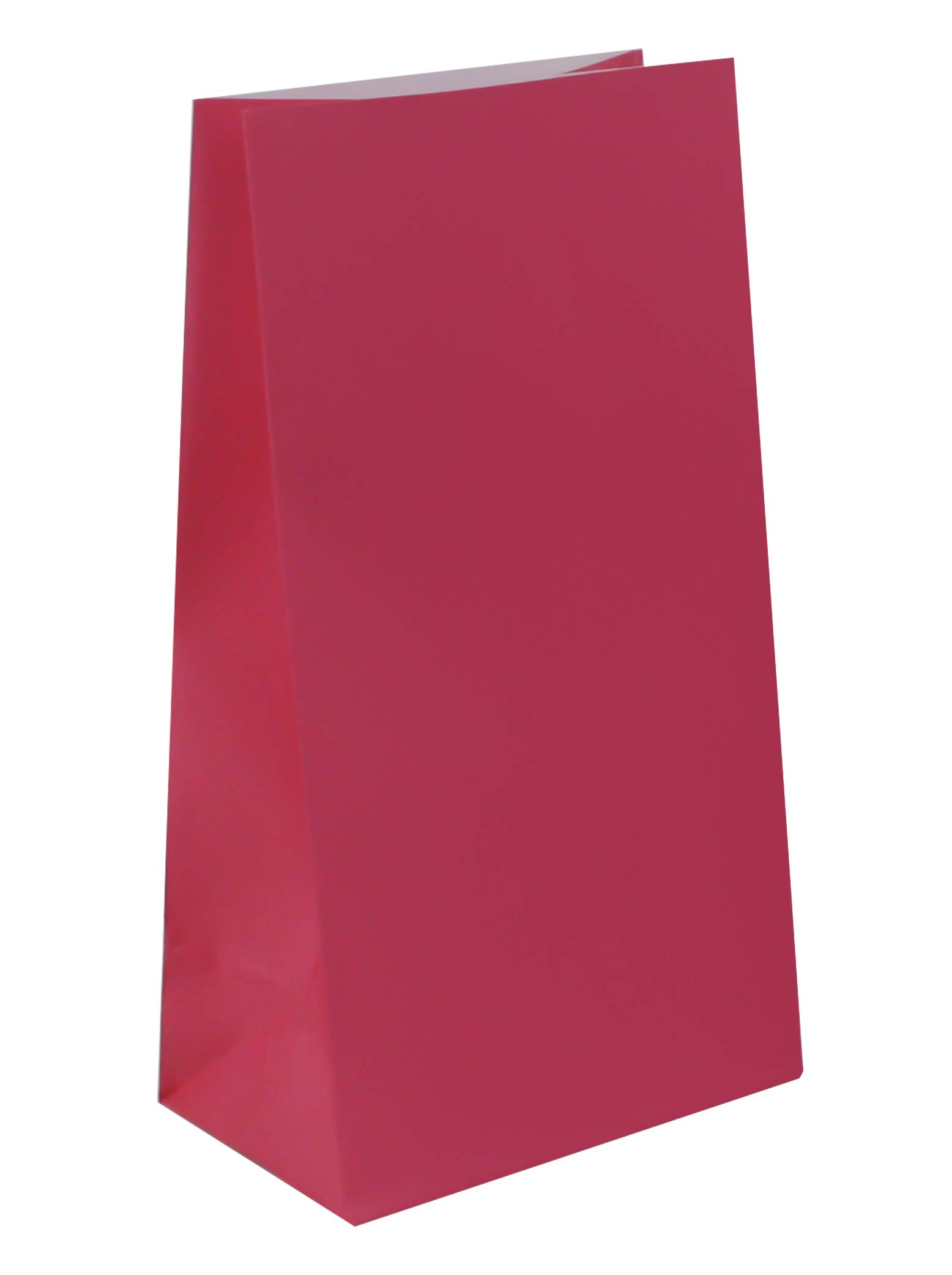 Emartbuy Pack of 20 Christmas Party Bags Gift Paper Bags Grocery Bags Lunch Flat Bottom Paper Bags - Hot Pink