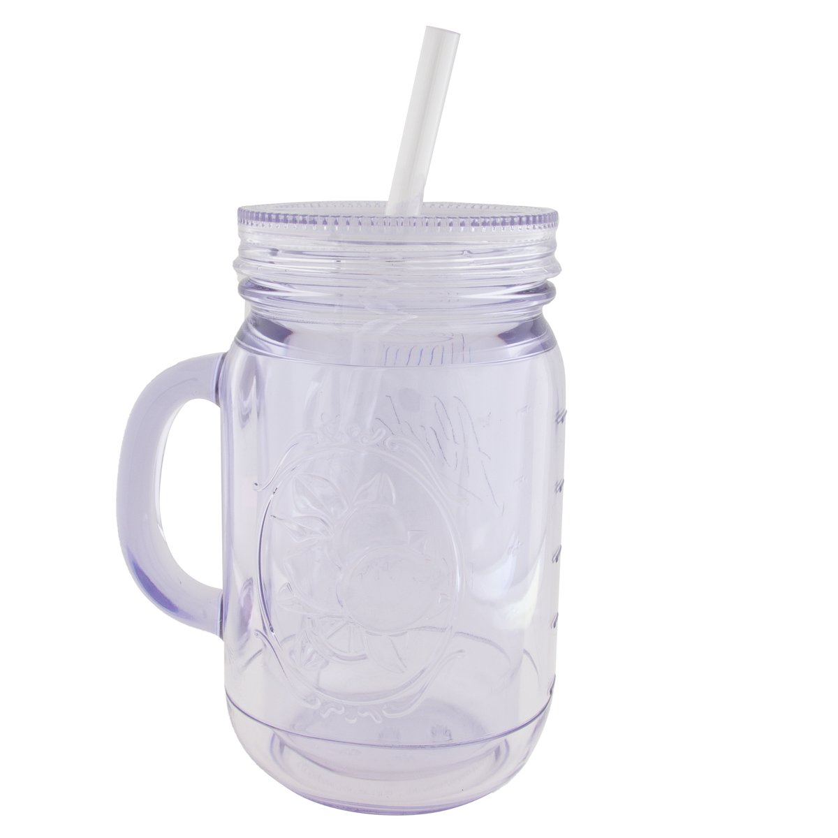 20oz Plastic Mason Jar Tumbler With Straw and Lid Temperature Control