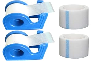 Rose Romee 2 Rolls Surgical Medical Tape with Dispenser 2 Each, 1 Inch X 10 Yard Paper Tape Medical, Wound First Aid Tape, meedical Tape White, NonSterile