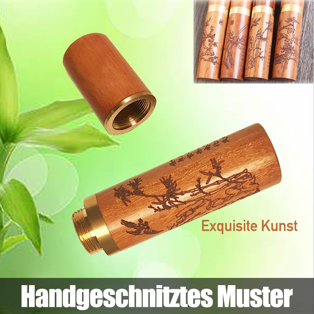 Large Eye Sewing Needles, Embroidery Needles, Stainless Steel, 25 Pieces Sharp Needles with Wooden Needle Case Carving Pattern