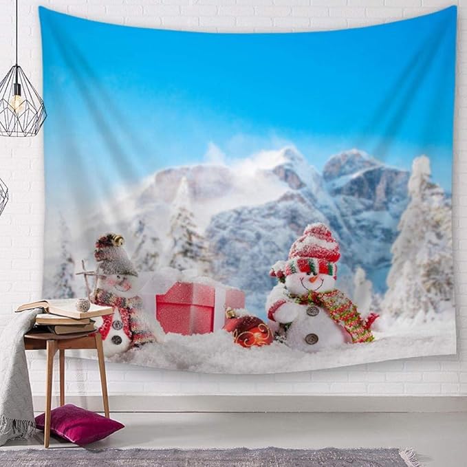 Suannai tapestry Muñeco de Nieve navideño Tapiz de Pared Decoraciones