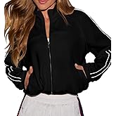 LEEDYA Womens Long Sleeve Full Zip Sweatshirts Oversized Casual Fashion Hoodies Fall Fashion Y2k Clothes Outfits 2026