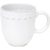 Costa Nova Ceramic Stoneware 12.5 oz. Mug - Pearl Collection, White | Microwave &amp; Dishwasher Safe Dinnerware | Food Safe Glazing | Restaurant Quality Drinkware