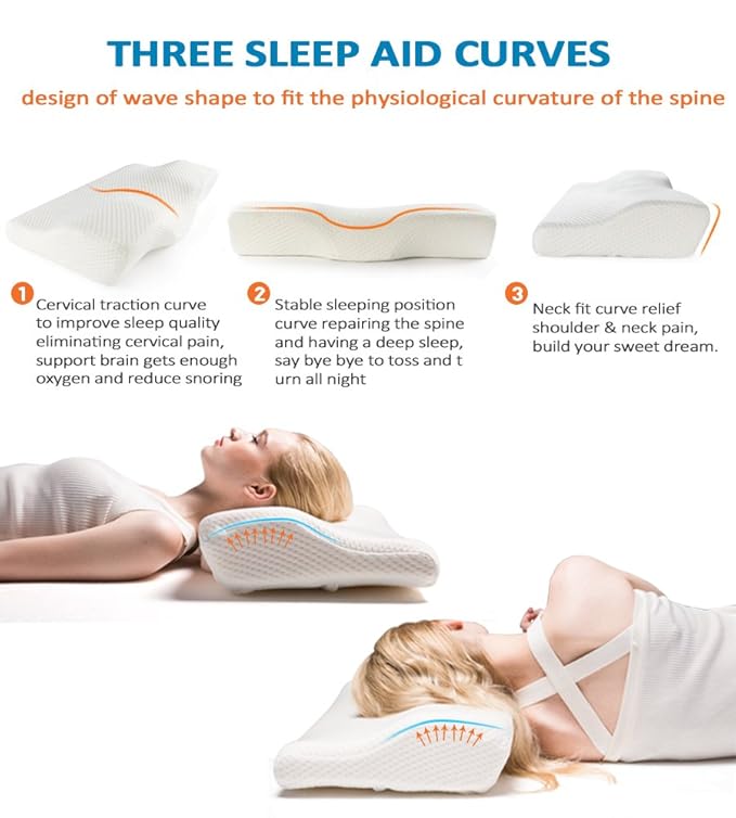 Buy Cervical Contour Bed Pillow For Neck Pain And Side Sleeper