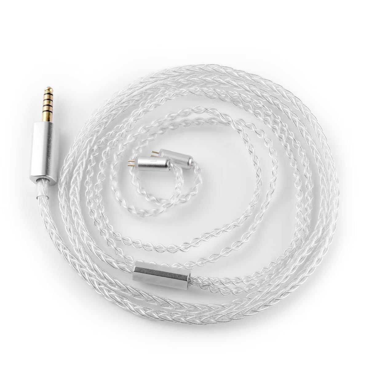 Photo 1 of YYSEE 8 core 4.4mm to 0.78mm 2 pin Balanced Earphone Upgrade Cable?HiFi in Ear Monitor Replacement TRRRS Cable?Silver Plated Copper Extension Cable ?1.5M,4.4mm?