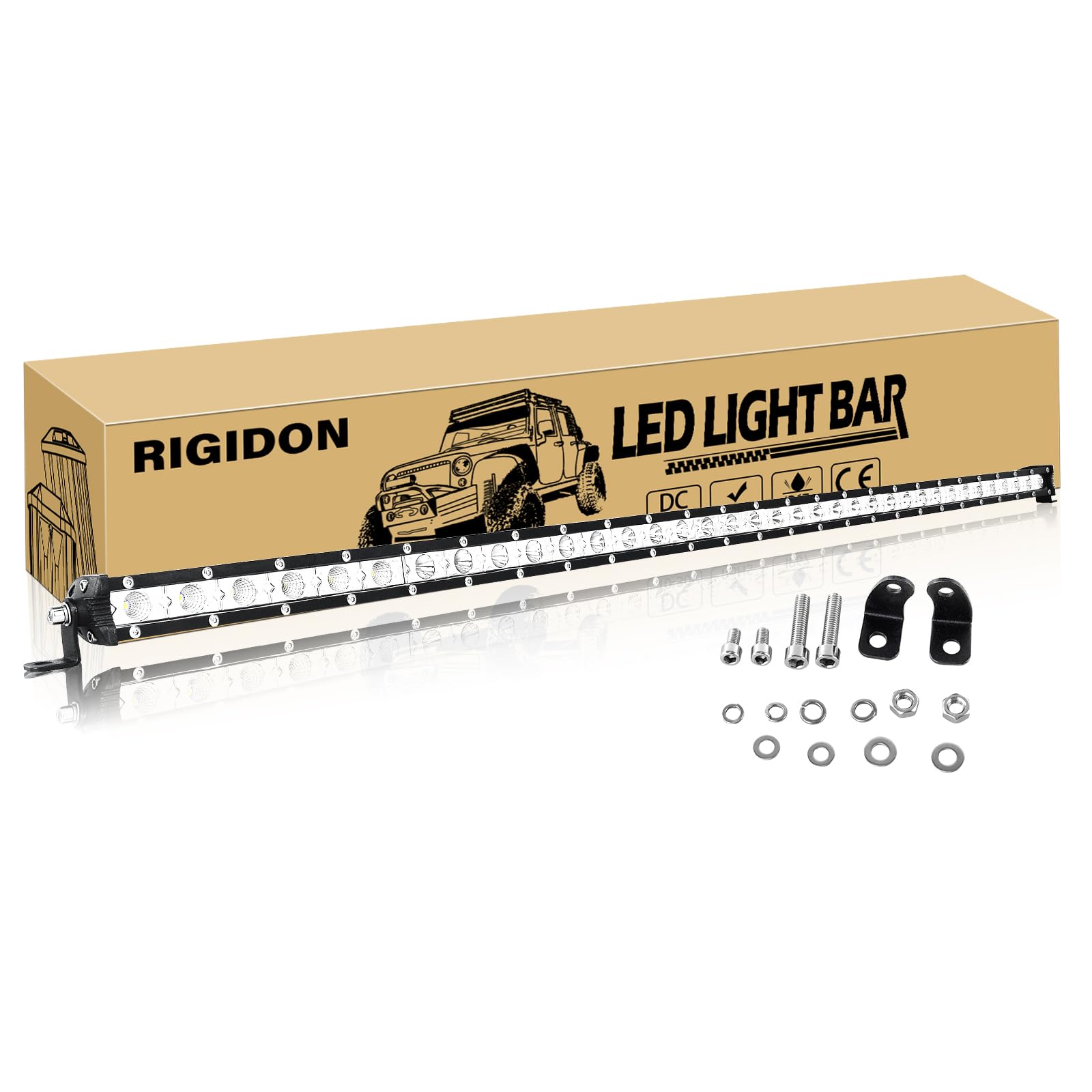 Photo 1 of RIGIDON 38 Inch 180W LED Light Bar Slim Single Row Light Bar Flood Spot Combo Beam Waterproof LED Work Light for Truck Boat Car ATV UTV SUV