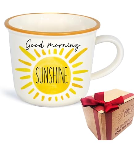 Amazon.com: Good Morning Sunshine - White Coffee Mug - Tea and Chocolate Mug  - Makes Great Gifts & Office Party Gifts for the Holiday Season : Home &  Kitchen