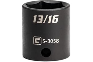Capri Tools Shallow Impact Socket, 3/8-Inch Drive, 6-Point, SAE (13/16-Inch)