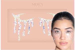 Unicorn Tears Face Jewels by Mercy London Skeleton Costume Accessories Face Gems Jewels All in One Halloween Stick On Sticker