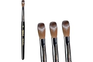 Yasterd Acrylic Nail Brush 100 percent Kolinsky Brushes for Nails Size 14 Oval Crimped Shaped Application Black Wood Handle Professional Art Powder Manicure Tool 14