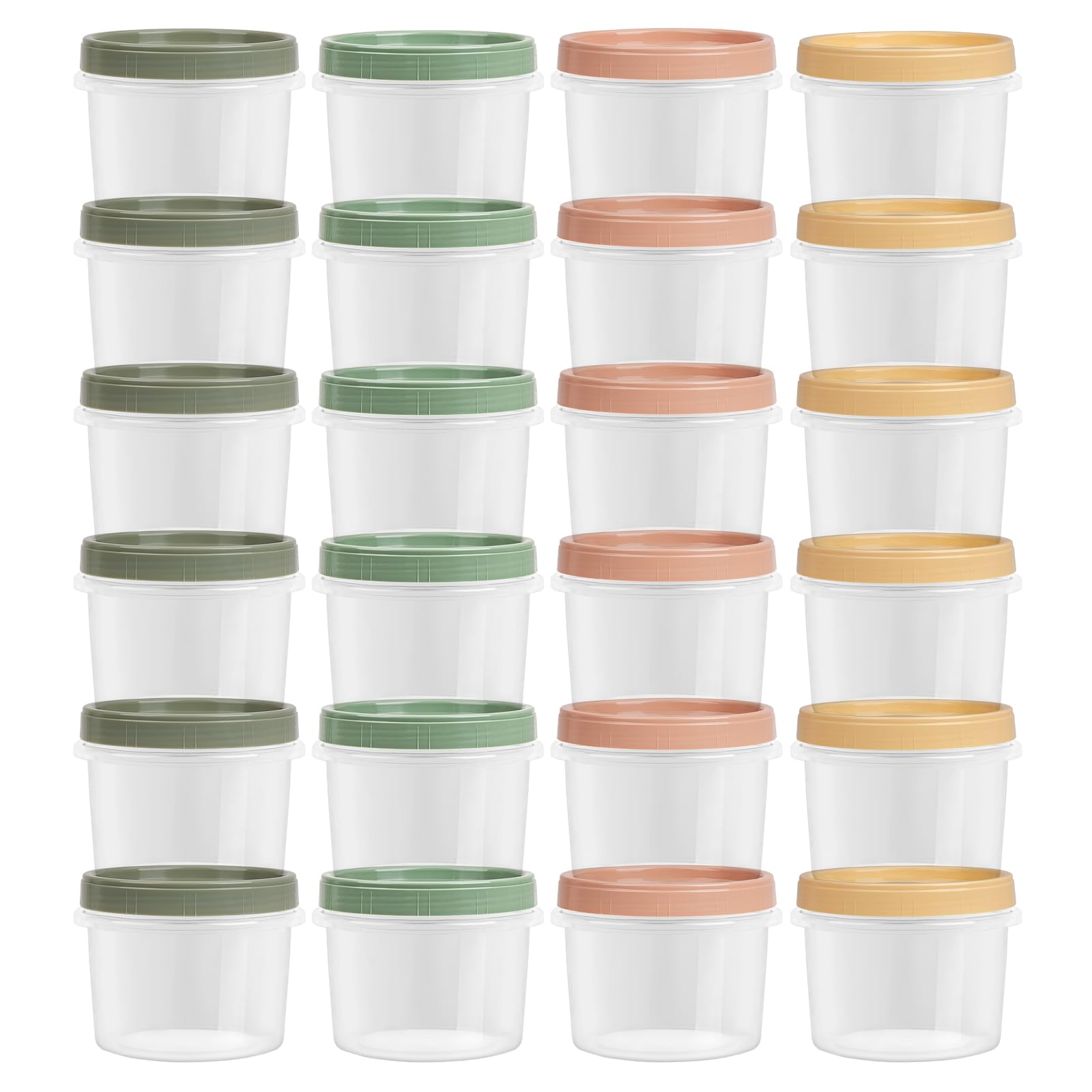 Annaklin 8 Oz Small Food Containers with Lids, 24 Pack, 1-Cup Reusable ...