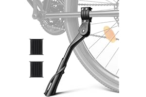 WSDCAM Bike Kickstand for Adult Bike, Adjustable Rear Side Bike Kick Stand for 24”-29" for Bicycles, Aluminum Alloy Sturdy Non-Slip Wider Base Stands For Mountain Bikes, Road Bikes, Cargo bicycle etc.