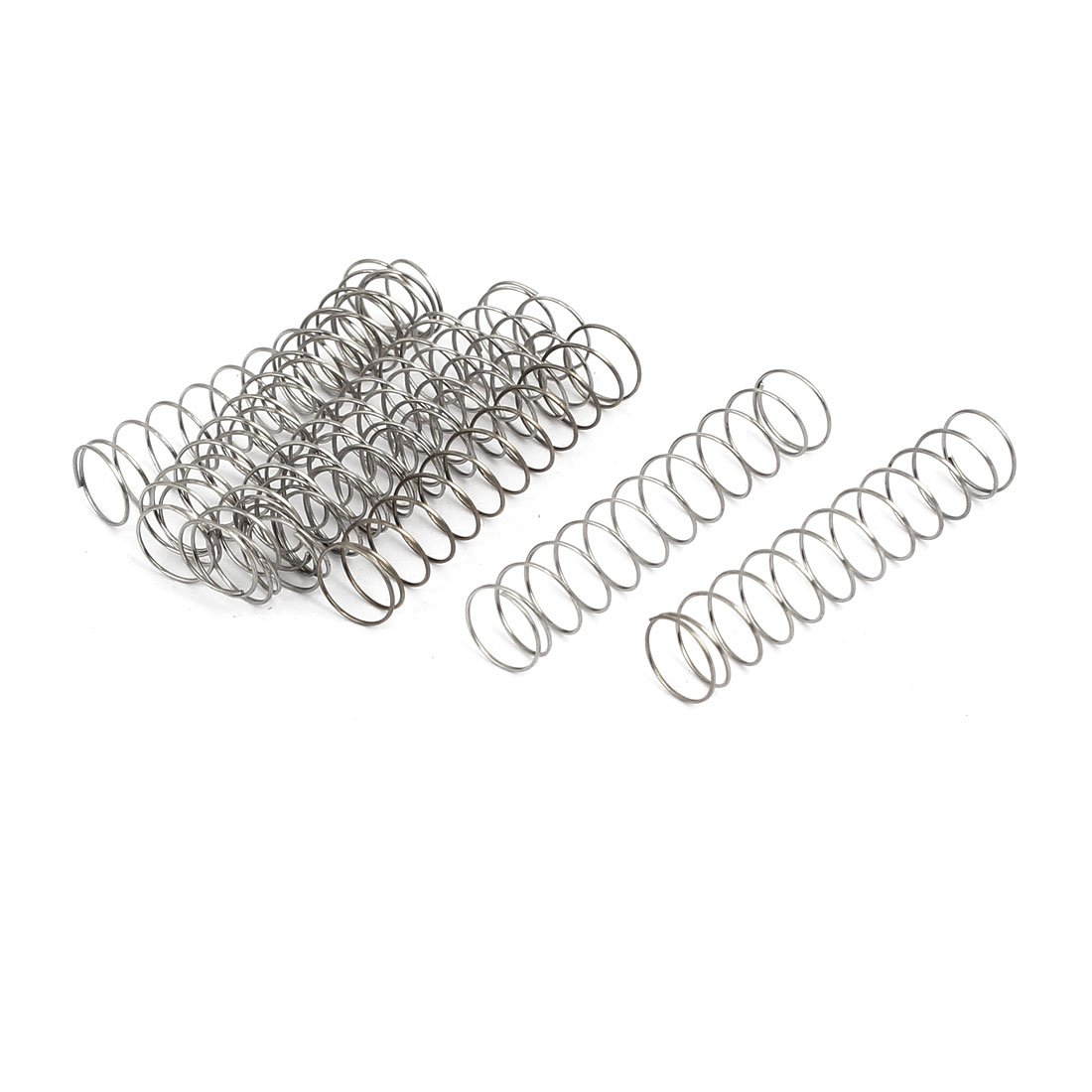 sourcingmap Compression Spring,304 Stainless Steel,8mm OD,0.4mm Wire Size,40mm Free Length,Silver Tone,10Pcs