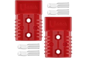 Uddick 2PCS 175A 1/0-4 Gauge Battery Cable Quick Connect/Disconnect Connector Plug Kit for Car Forklift Motor Winch Trailer (Red 1/0AWG)