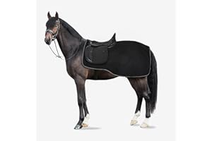 HORZE Kiel Riding Blanket with Fleece - Black - 78 in