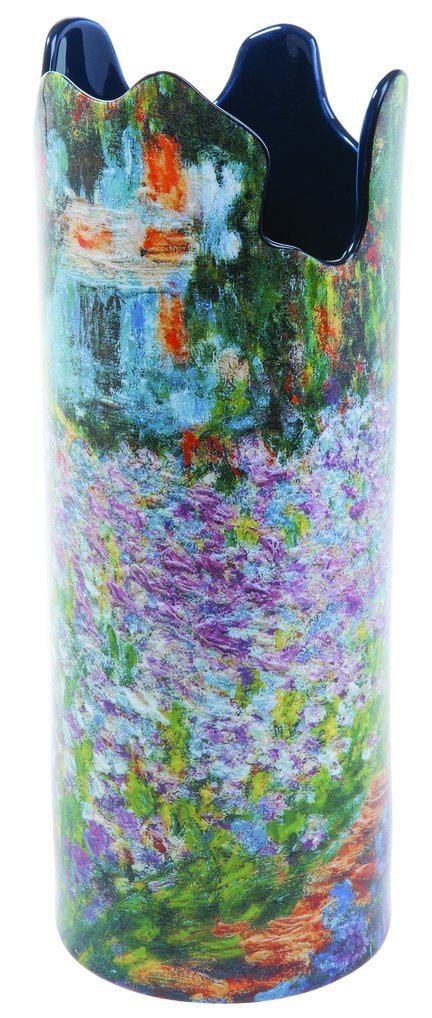 Dartington John Beswick Monet Irises In Garden Ceramic Art Vase Height:- 25cm Diameter:- 9.5cm Parastone SDA031