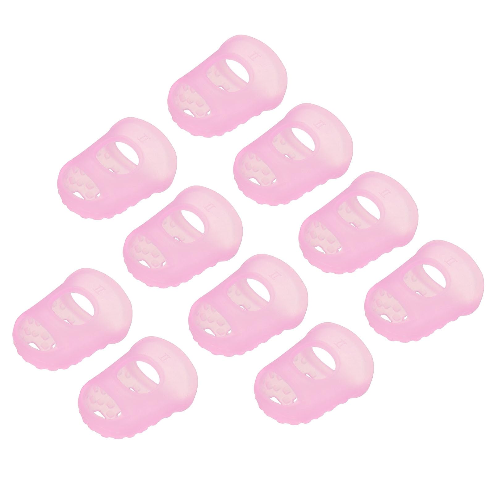 YOKIVE 10 Pcs Fingertip Protector Silicone Fingertip Covers | Protect Fingers, Great for Playing Guitar, Sewing, Cutting (Pink, 28mm/1.1-inch)