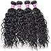 RECOOL Water Wave 4 Bundles 10A Unprocessed Virgin Brazilian Hair Wet and Wavy Human Hair Weave Bundles Natural Color Real Good Quality Hair(18 20 22 24)