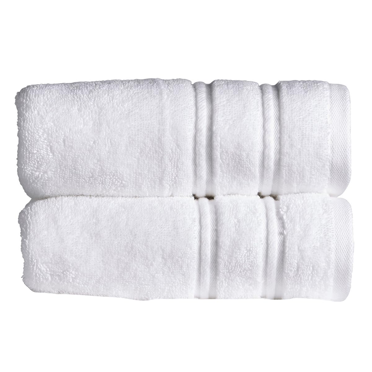 Christy Antalya Hand Towels | Set of 2 | 100% Turkish Cotton | 600GSM | Soft Plush Luxury Towel Set | 50cm x 90cm | Quick Dry | White