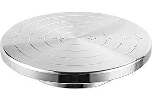 Yncotte 7 Inch Pottery Wheel, Double-Sided Banding Wheel Turnable Aluminium Alloy Heavy Duty Metal Sculpting Wheel with Ball Bearings for Ceramics Model Making Clay Modeling Cake Decor Paint Spraying