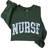 colanperd Floral Nurse Sweatshirt Funny Nurse Life Crewneck Sweatshirt Gift