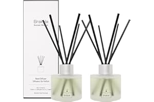 Brakula 2 Packs Reed Diffusers Set- Home Fragrance, Lemon Verbena Diffuser Essential Oil, 16 Diffuser Sticks for Bathroom, Living Room, Bedroom, Home & Office Decor
