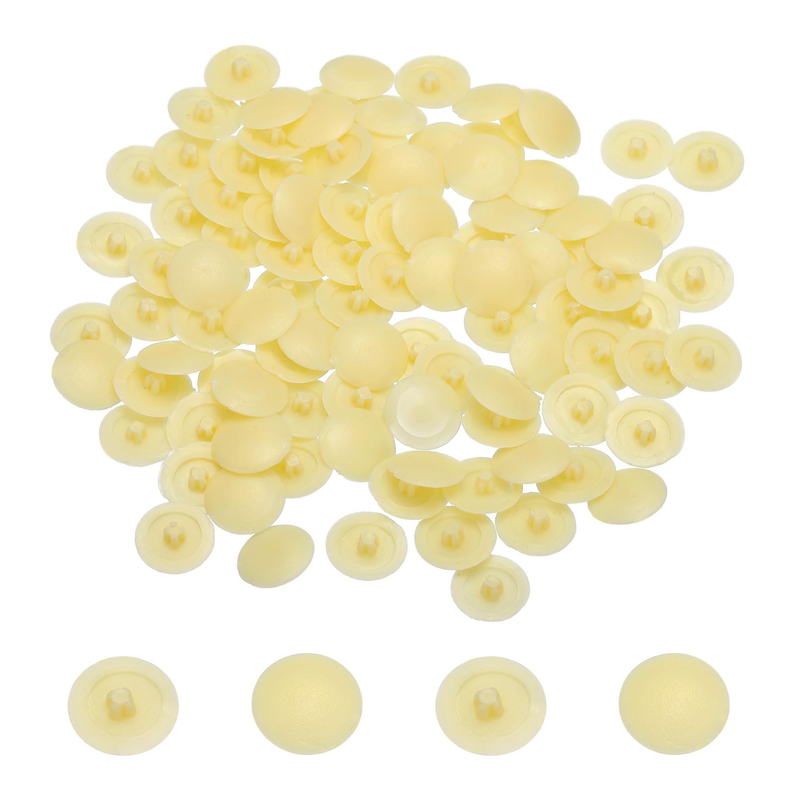 Photo 1 of uxcell Screw Caps, 108Pcs 12mm - Plastic Self-Tapping Screw Cap Covers, Decorative Cover Hole Plug for Diameter 7-8mm Flat Phillips Screw (Beige)