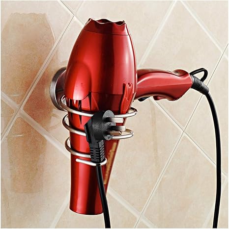 Amazon Co Jp スパイラルヘアドライヤースタンド ストレートヘアアイロン台 プラグカードスロット付きのバスルーム収納ラック収納ボックスをウォールマウント ホーム キッチン