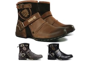 Hhhchpm Men's Motorcycle Boots Combat Casual Dress Boot for Men