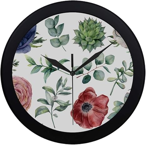 Amazon Co Jp Gshcj 掛け時計 アネモネ 壁 おしゃれ 見やすい 軽量 24 5cm 部屋装飾 寝室 オフィス 子供室 ホーム キッチン
