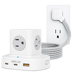 DEPOW Power Strip Tower with USB-C, Small Surge