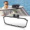 Marine Rearview Mirrors, Universal Upgrade Wide Angle Convex Rear View Boat Mirror for Ski Boats Yacht Pontoon Boat Watercraft Surfing